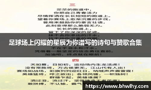 足球场上闪耀的星辰为你谱写的诗句与赞歌合集